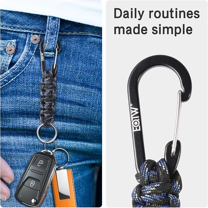 EOTW Paracord Keychain for Men Women Paracord Carabiner Backpack Keychain - Image 4