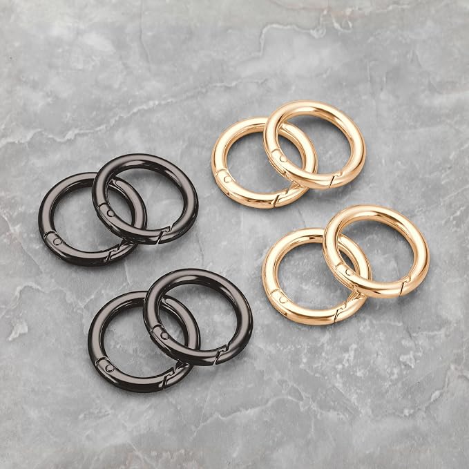 Gkeygo Key Ring Clip, 4/5 Inch Keychain Rings, 8 Pack Round Carabiner Clip - Image 7
