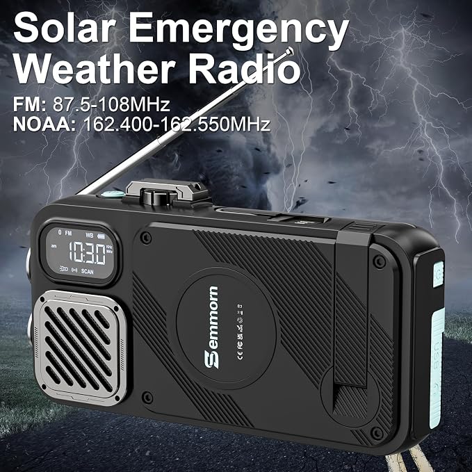 Emergency Radio&22000mAh Solar Power Bank, FM NOAA Weather Radio, Portable Hand - Image 9
