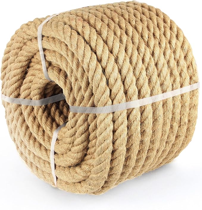 Vanhench Climbing Rope, Jute Rope 1IN X100Feet, Heavy Duty & Thick Sisal Hemp by Vanhench