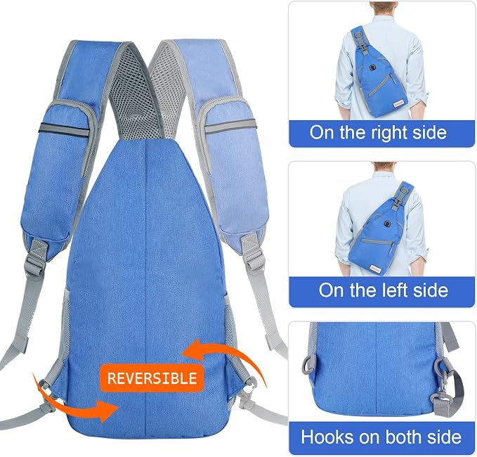 ZOMAKE Sling Bag, Small Crossbody Sling Backpack, Water Resistant Shoulder - Image 5