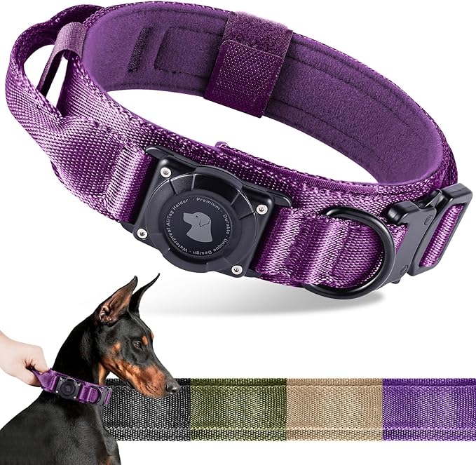 2026 Upgrade Waterproof AirTag Dog Collar, Military Tactical Dog Collar by ODOKELE