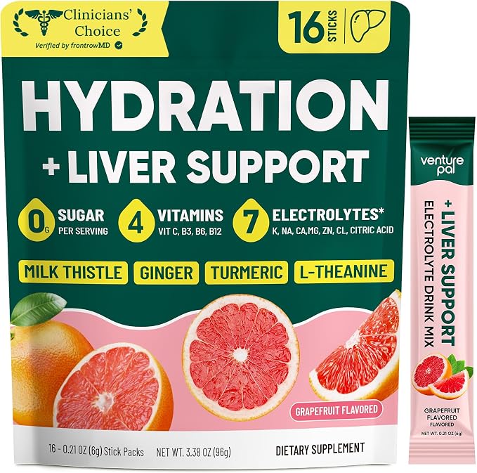Venture Pal Hydration Packets + Liver Support- Liquid Daily IV Electrolyte by VenturePal