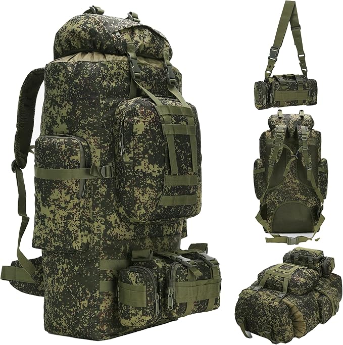 100L Camping Hiking Backpack, Molle military Tactical rucksack backpack by HongXingHai