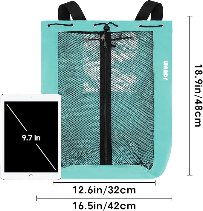 WANDF Swim Bag Mesh Drawstring Backpack Beach Backpack - Image 8