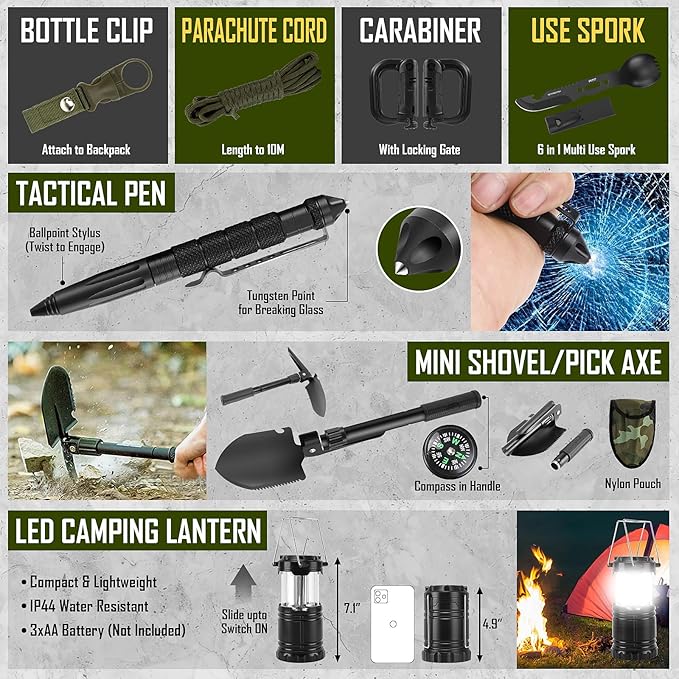 Survival Kit, Camping Axe, Crossbody Bag - Image 6