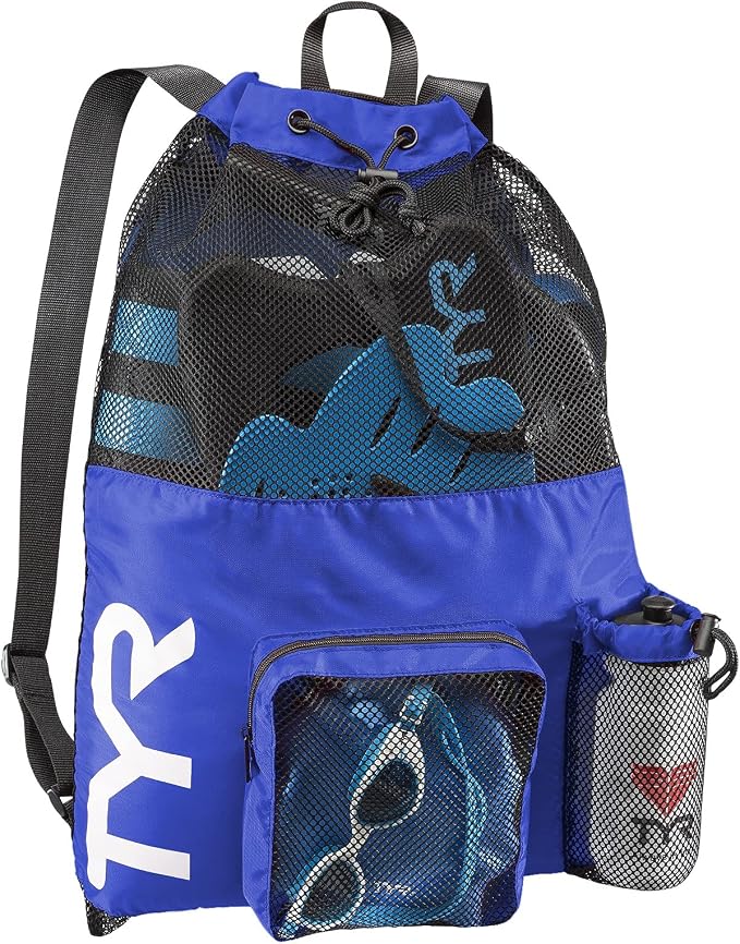 TYR Big Mesh Mummy Backpack for Swim, Gym and Workout Gear, Royal Blue - Image 2