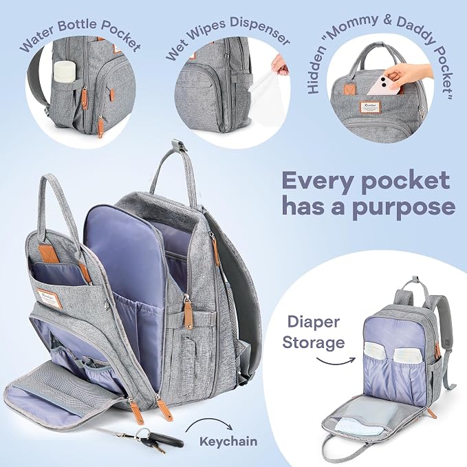 RUVALINO Diaper Bag Backpack-Expandable Baby Bag - Image 3