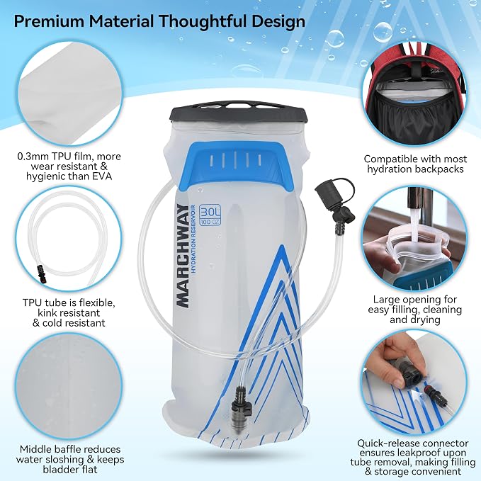 MARCHWAY Lightweight TPU Hydration Bladder 2L/3L - Image 2