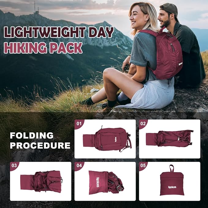 12L Ultralight & Thin Packable Daypack, Small Foldable Hiking Backpack Travel - Image 7
