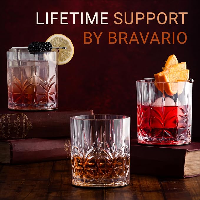 Bravario Unbreakable Plastic Whiskey Glasses | Shatterproof 100% Tritan Double - Image 6