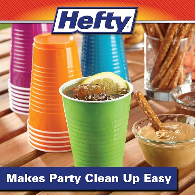 Hefty Plastic Cups, 16 Ounce, Disposable | 100 Count | Pack of 2 | Party | - Image 3