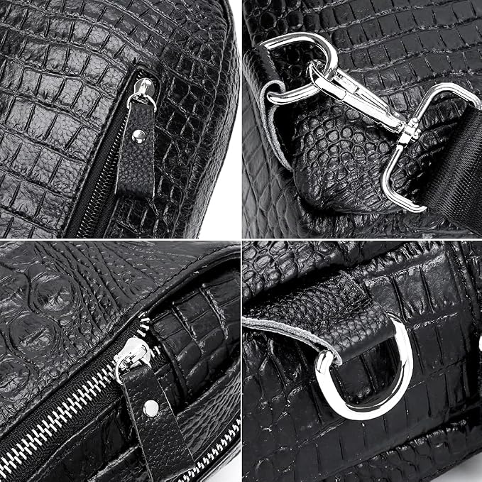Hebetag Leather Sling Bag Crossbody Backpack - Image 5
