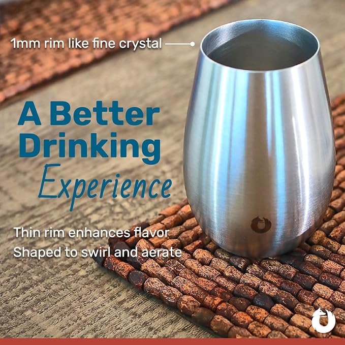 SNOWFOX Premium Vacuum Insulated Stainless Steel Classic White Wine Glass - Image 4
