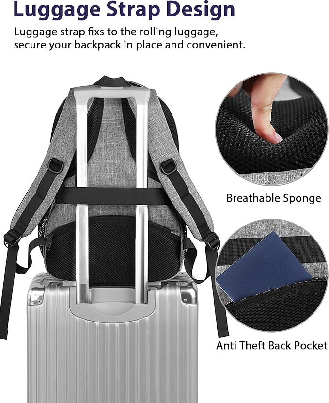 MATEIN Extra Large Laptop Backpack 18.4 Inch, Airplane Approved Travel Backpack - Image 3