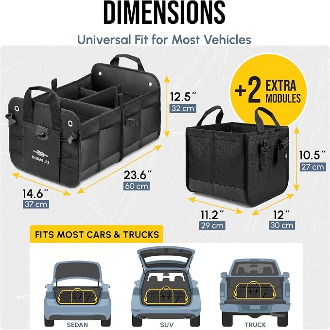 Trunk Organizer 5-Section Modular XL Car Storage System – Extra Large Cargo - Image 2
