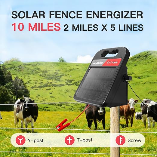 Solar Electric Fence Charger-0.11J-10 Miles, Maximum Output Voltage 8100V- - Image 5