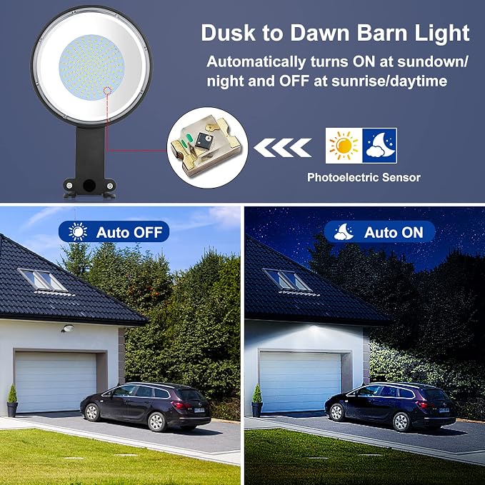 Karjoefar LED Barn Light, Dusk to Dawn Outdoor Lighting - Image 3