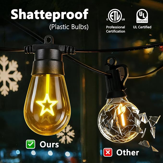 LED Outdoor String Lights, 50FT Patio Lights - Image 6