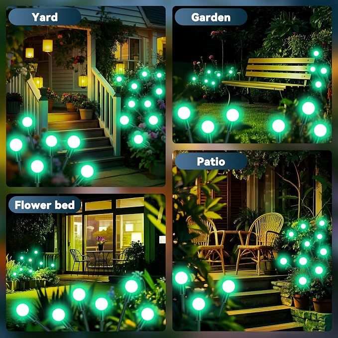 Slyuexu Solar Garden Lights Outdoor Waterproof, 2 Pack 16 LED Swaying Firefly - Image 5
