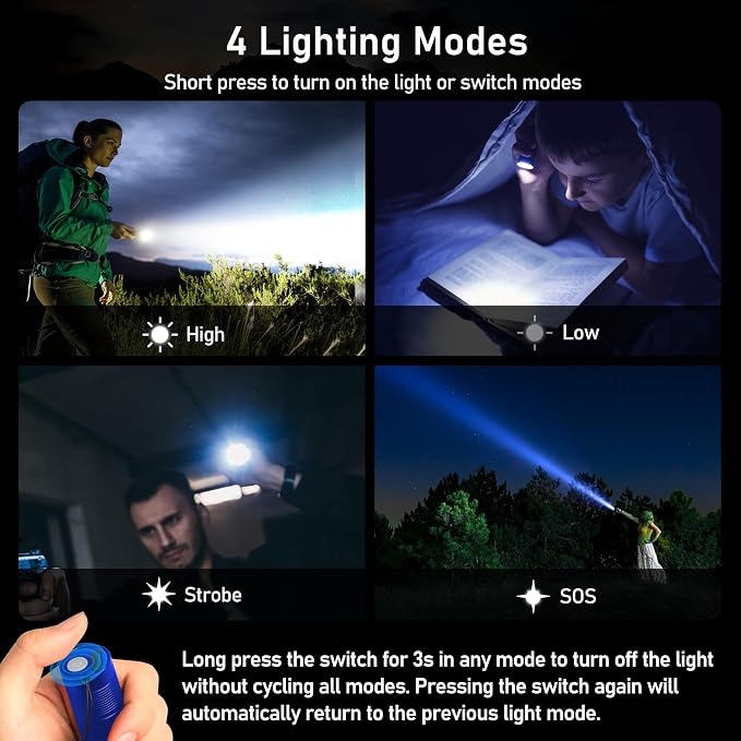 Blukar Flashlight Rechargeable, High Lumens Flashlight, Super Bright Small LED - Image 4