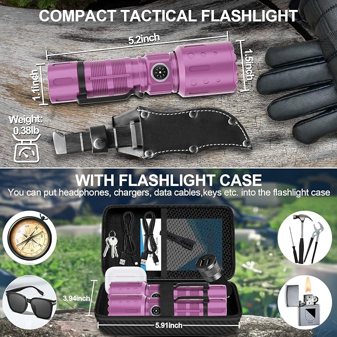 Banral Flashlights High Lumens Rechargeable, Super Bright Long Range Small - Image 2