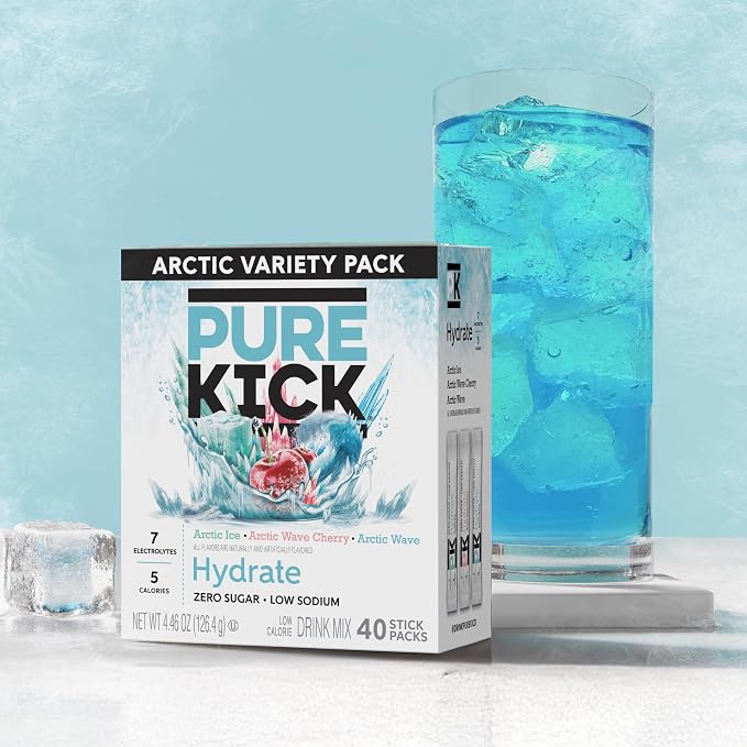 Pure Kick Arctic Variety pack Singles to Go Powdered Drink Mix, Arctic Wave - Image 3