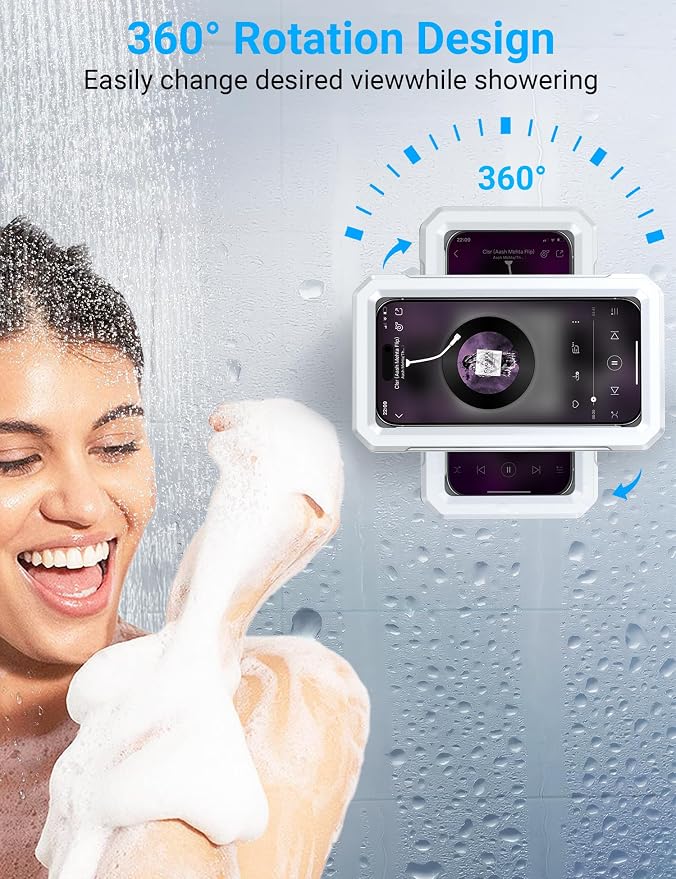 Coolpow Shower Phone Holder Waterproof【480°Rotatable】Retractable Adjustable - Image 3