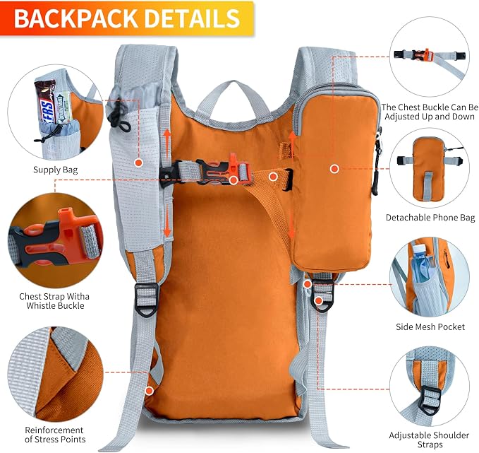Hiking Backpack 10L/15L Small Daypack Lightweight Packable Travel Foldable - Image 5