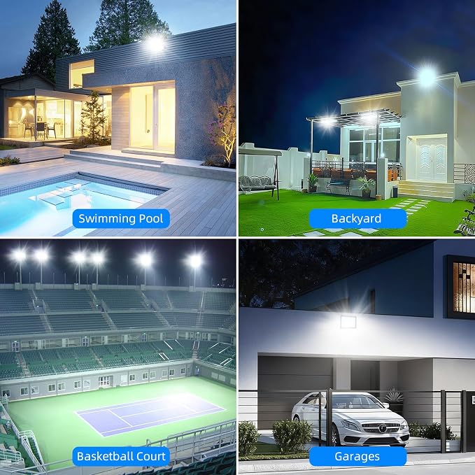 300W LED Flood Light Outdoor, IP66 Waterproof Outside Work Lights, 6500K - Image 6