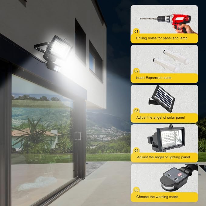 SUNLONG Solar Motion Lights Outdoor Waterproof Motion Sensor Outdoor Lights - Image 6
