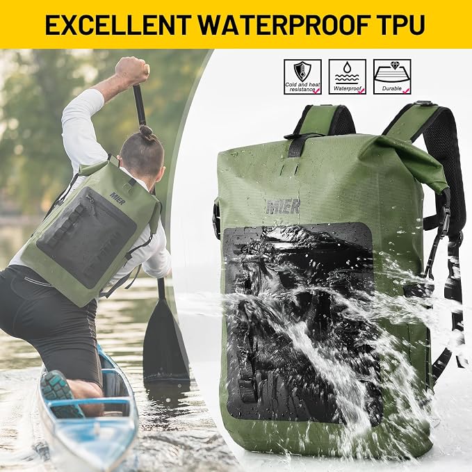 MIER Dry Bag Waterproof Backpack 30L Dry Sack Heavy Duty Roll-Top Closure - Image 4