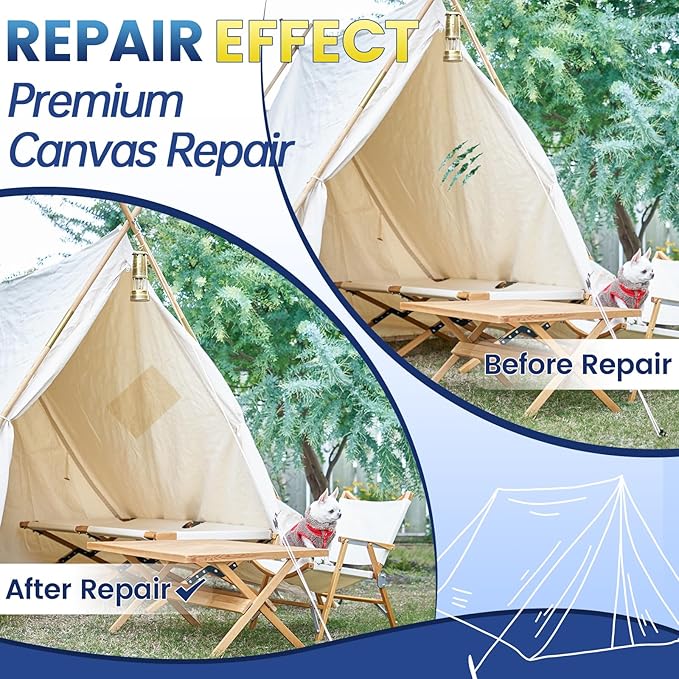 Self-Adhesive Canvas Repair Tape, 8.3" x 11" Waterproof Canvas Repair Patch - Image 6