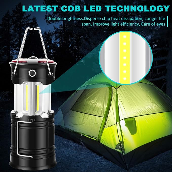 4 Pack Lantern Camping Essentials Lights, Led Flashlight - Image 2
