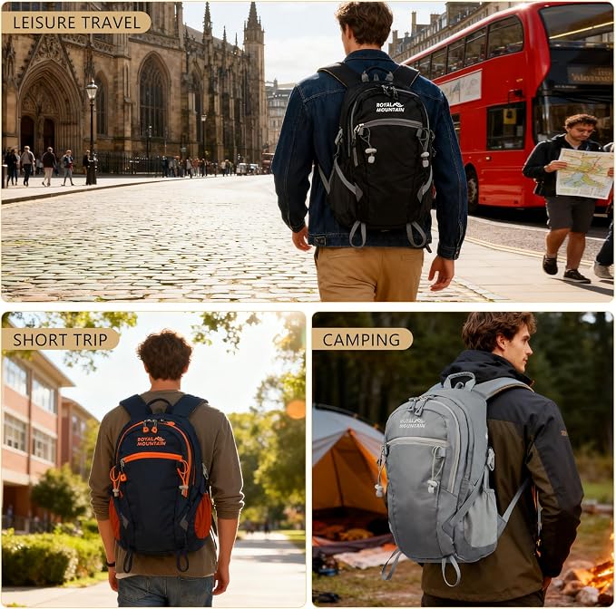 Hiking Backpack With Rain-cover, 30L Travel Backpacks - Image 6