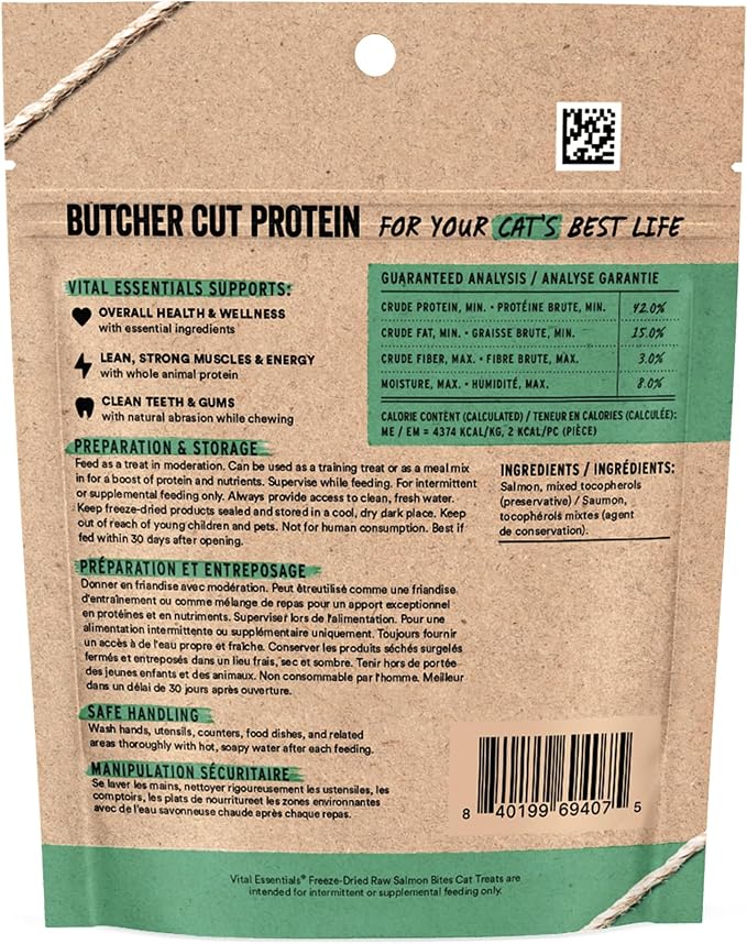 Vital Essentials Freeze Dried Cat Treats | Salmon Bites, Single Protein | - Image 2