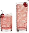 Libbey Pueblo Tumbler and Rocks Glass Set, Wavy and Groovy Drinking Glasses Set by Libbey
