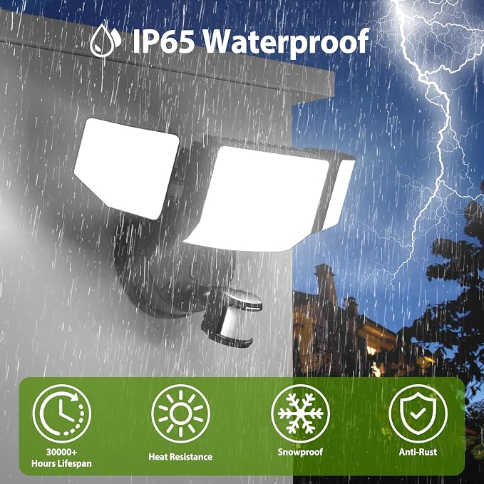 Abovizo 150W 16500LM LED Flood Lights Outdoor Motion Sensor, 6500K Security - Image 6