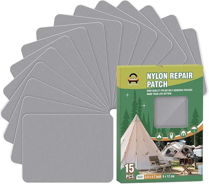 OAZ 15 Pieces 3.5 x 4.7 inch Nylon Repair Patches Nylon Fabric Patch by OAZ