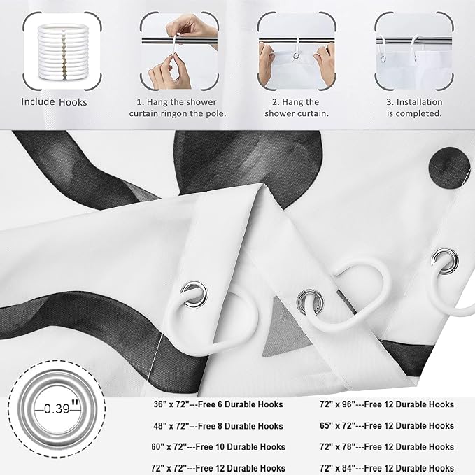 Black Bow Shower Curtain - Image 6
