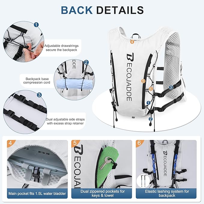 BECOJADDE Running Vest Hydration Backpack - Image 3