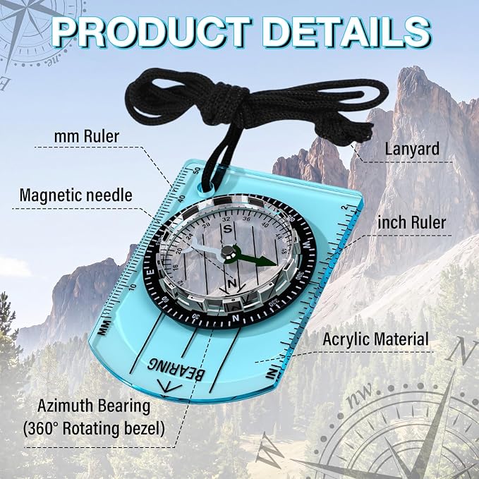 50 Pack Orienteering Compass Bulk Advanced Baseplate Compass Hiking Survival - Image 3