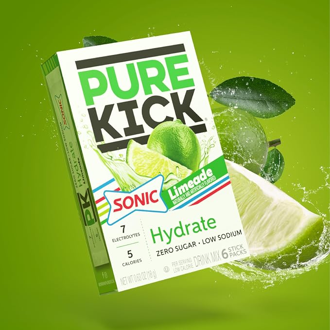 PURE KICK Hydration Singles to Go Drink Mix, Sonic Limeade, Includes 12 Boxes - Image 4