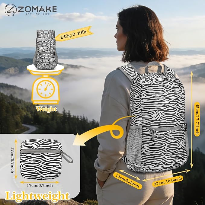 ZOMAKE Ultra Lightweight Hiking Backpack 20L, Packable Small Backpacks Water - Image 2