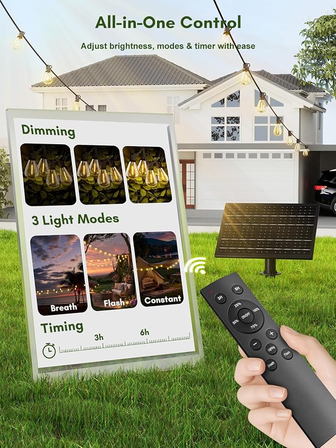 200FT Solar String Lights Outdoor Waterproof, 72+2 LED Solar Powered Lights - Image 3