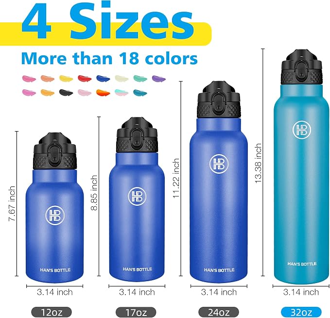 Han's Bottle Sports Water Bottle - 32 Oz - Image 2