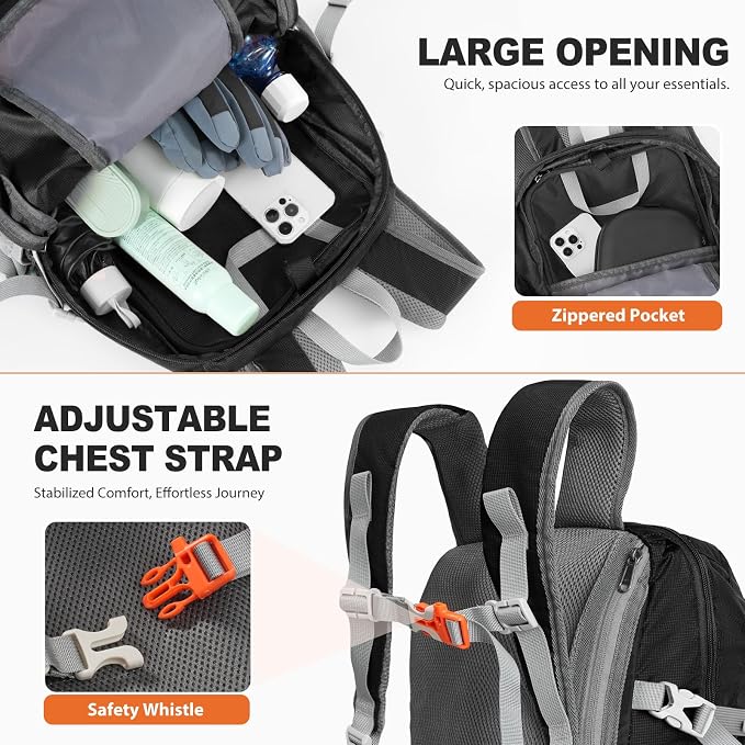 20L Hiking Backpack Lightweight Packable Hiking Daypack, Foldable Small Travel - Image 3