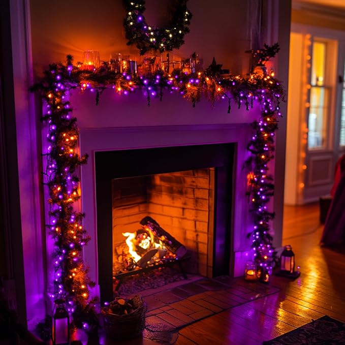 Dazzle Bright Halloween String Lights, 600 LED 196 FT Waterproof Black Wire - Image 4