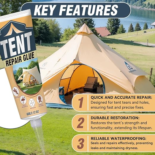 Tent Repair Glue Seam Sealer, Waterproof Flexible Tent Repair Kit, Tent Seam - Image 5