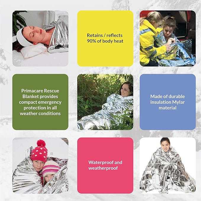 Primacare HB-10 Emergency Mylar Thermal Blankets – 10 Pack, Waterproof - Image 4